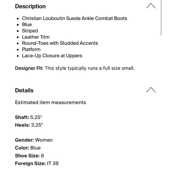 christian louboutin Authentic Gray Black Suede Leather Heel Combat Boots 8 - Picture 6 of 8